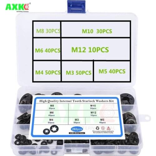65Mn M3 M4 M5 M6 M8M10 Tooth Starlock Push On Locking Washers Speed Clips Fasteners Assortment Kit Quick Speed Locking Washers
