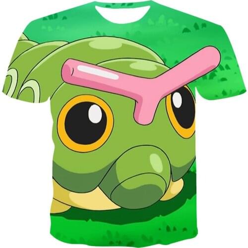 2021 New Summer T-Shirt Unisex Short-Sleeved 3D Printing T-Shirt Insect Series Cute Caterpillar Round Neck Pullover XXS-6XL