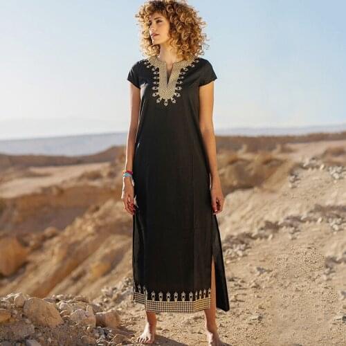 Maxi Boho Dress Kaftan Bikini cover up Robe de Plage Pareos de Playa Mujer Swimsuit Cover up