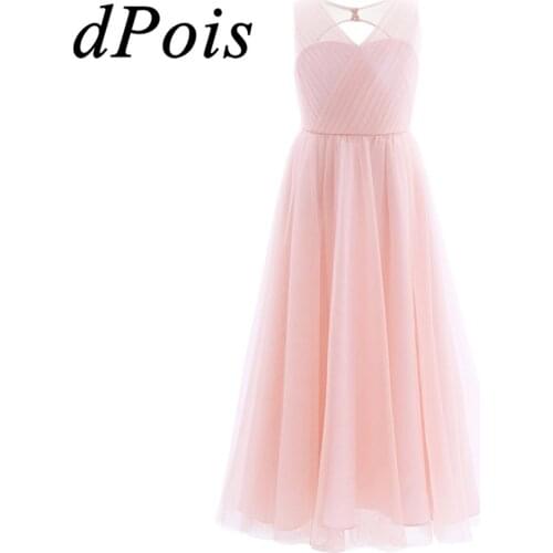 Princess Dresses Elegant Girls Mesh Flower Girl Dress Childrens Pageant Dresses Wedding Birthday Party First Communion Dress