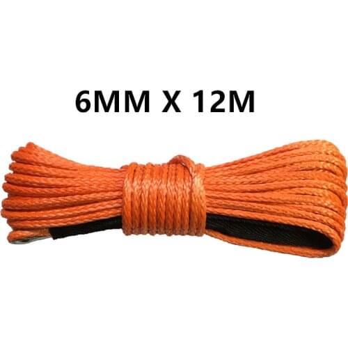 Free Shipping 6mm x 12m synthetic winch lines uhmwpe cable plasma rope with sheath car accessories
