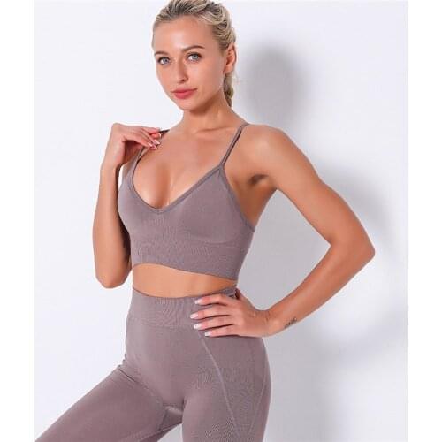 Sexy Back Cross Sports Bras Push Up Fitness Crop Tops Workout Yoga Tank Tops Training Gym Bras Women Seamless Sports Bra