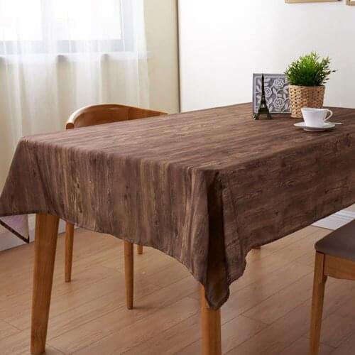 Wood grain Tablecloth Retro Rectangular Waterproof Decorative Table Cover Cloth Kitchen Wedding Home Decoration