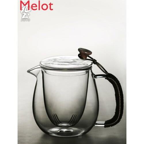 Teapot Glass Teapot Transparent with Filter Tea Funnel Teapot Vertical Teapot Heat-Resistant Tea Cooking Set