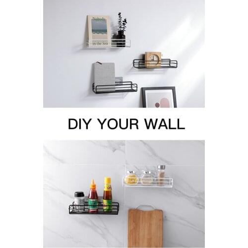 Bathroom storage rack shelf Corner Storage Rack Organizer Shower Wall Shelf Adhesive Iron Kitchen Bathroom Shelves organizer