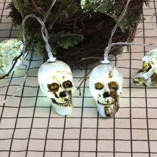 2021 New Halloween Horror Skull Light Strings Halloween Festival Party Decor Props 1.2M/1.5M Halloween Decoration Ornament A40