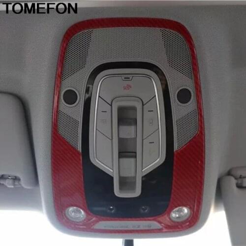 TOMEFON For Audi A5 2017 2018 2019 Carbon Fiber Car-Styling Front Rear Reading Light Sticker Cover Trim Interior Accessories ABS
