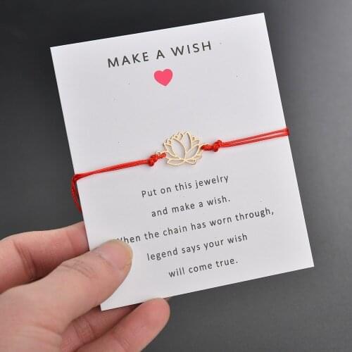 Bohemian style contracted leisure lotus string bracelet personality female Christmas gift hollow lotus gothic bracelet