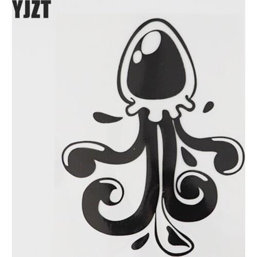 YJZT 11.3CM×14.6CM Lovely Jellyfish Tentacle Marine Animals Decal Car Stickers Vinyl Black/Silver 13D-1193