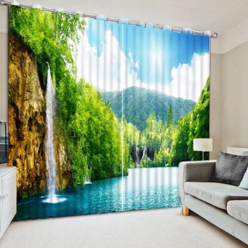 Photo Printing Blackout 3D Curtains for Living Room Bedding Room Hotel watefall curtains