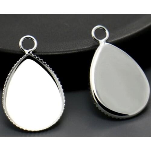 10pc/lot Fit 13*18mm 18*25mm Glass Cabochon Cameo Bracelet Charms Necklace Pendants Findings Bases Tray Blank DIY Jewelry making