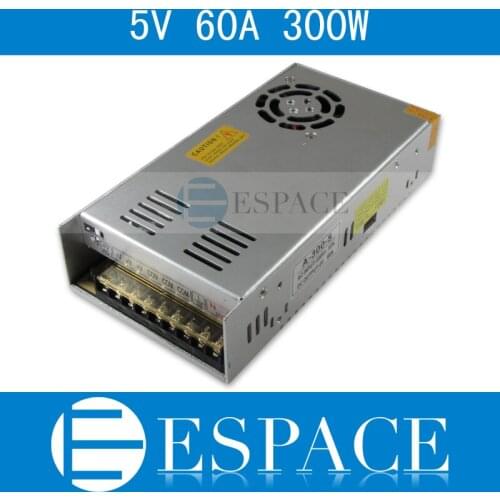 10piece/lot Best quality 5V 60A 300W Switching Power Supply Driver for LED Strip AC 100-240V Input to DC 5V free fedex