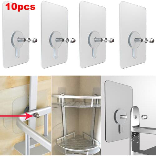 10pcs Double-Sided Adhesive Punch-Free Screw Sticker Wall Hooks Non-Marking Hook Traceless Picture Hanging Kitchen Bathroom Hook