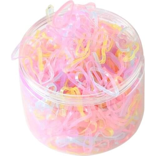 1000 Pcs/Box Mini Rubber Hair Bands Rubber Hair Elastics Hair Tie Kids Girls Strong Hair Accessories Ponytail Holders
