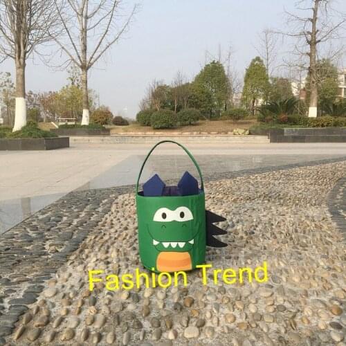 200pcs/lot wholesale top quality 2020 best selling canvas unicorn dinosaur easter tote bag childrens easter egg hunting basket