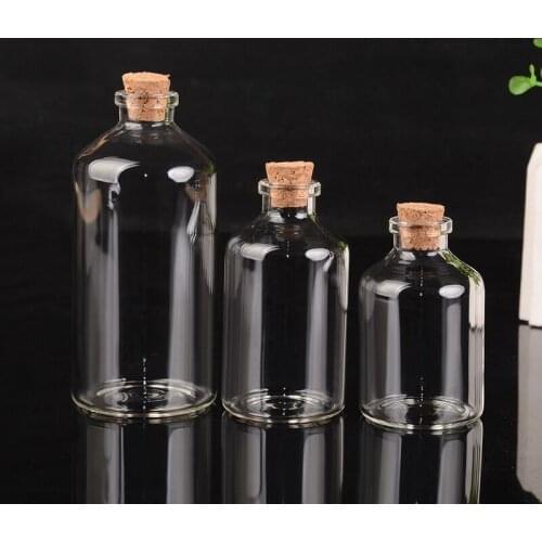 25pcs Transparent Lead-Free Glass Sealed Can Storage Tank Food Grains Storage Jar Creative Cork Tea Containers Kitchen Storage