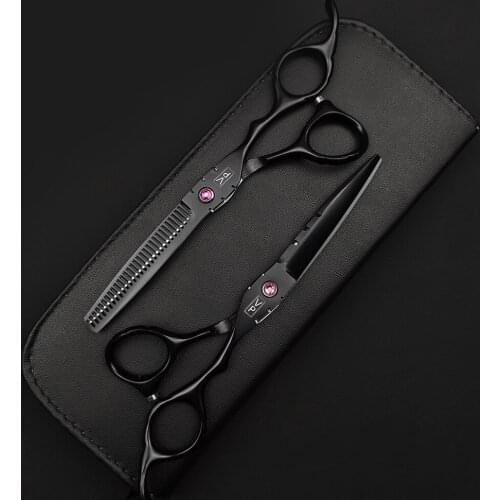6.0 Hair Scissors Japan 440C Professional Hairdressing Barbers Cutting Set Thinning Shears Hairdresser Salon Barbershop Set