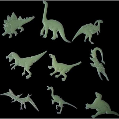 9PCS/Pack Dinosaur Glow In The Dark Wall Stickers Luminous Home Decor Decal Baby Kids Room Fluorescent Stickers