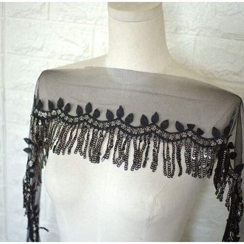 Sequins Tassel Fringe Trim Tassel Lace Ribbon Trim Fabric Sewing Garment Shoes Bag Materials Accessory Tassels