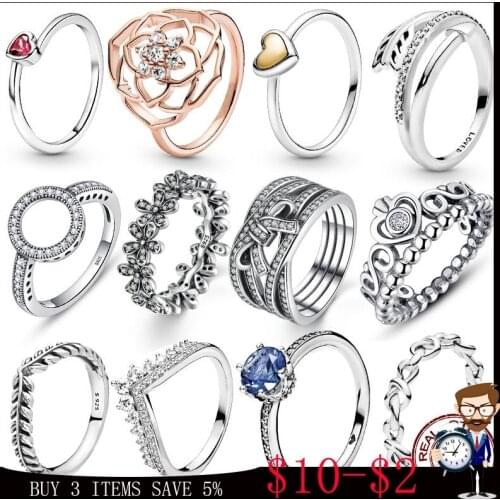 CodeMonkey Hot Sale 100% 925 Sterling Silver Rings Clear CZ Circle Round Lucky Rings for Women Jewelry 2019 Dropshipping R041