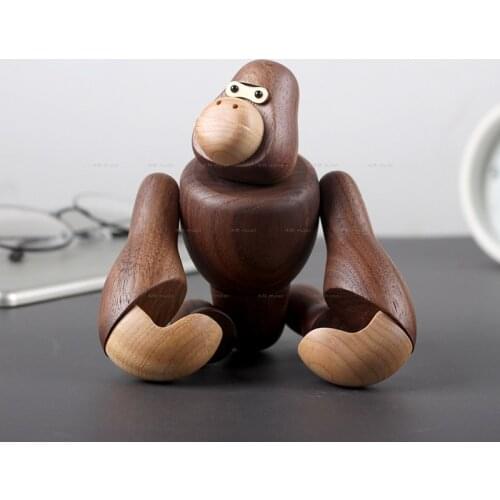 Wooden crafts gorilla creative ornaments can be hung King Kong gifts wooden home decorations