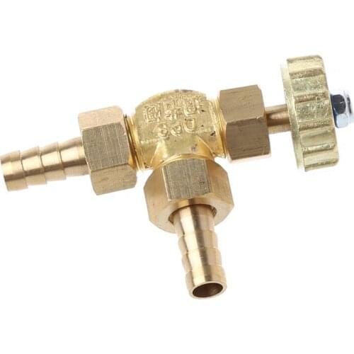 Elbow Brass Needle Valve 8mm Propane Butane Gas Adjuster Barbed Spigots 1 Mpa
