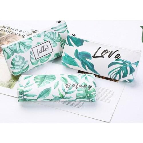 Korean Fresh Kawaii Pencil Case Turtle leaf pencil bag High capacity Pencil pouch School Office Home Storage Supplies Stationery