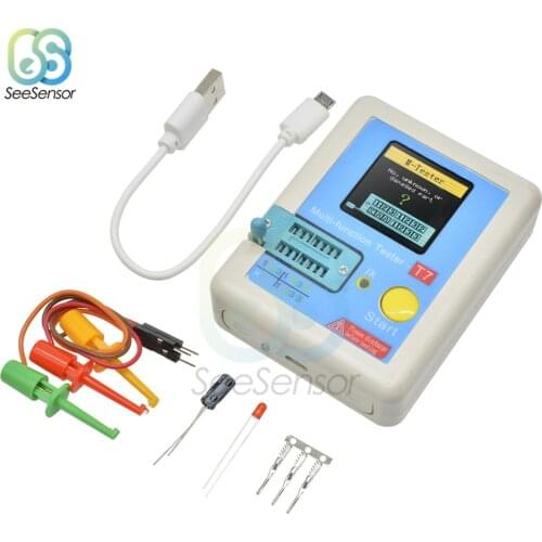 LCR-T7 Transistor Tester Multimeter 1.8" TFT LCD Colorful Display For Diode Triode MOS/PNP/NPN Capacitor Resistor Transistor