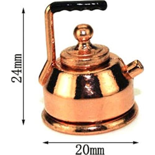 Mini Metal Kettle Simulation Teapot Model Toys for Doll House Decoration 1/12 Dollhouse Miniature Accessories