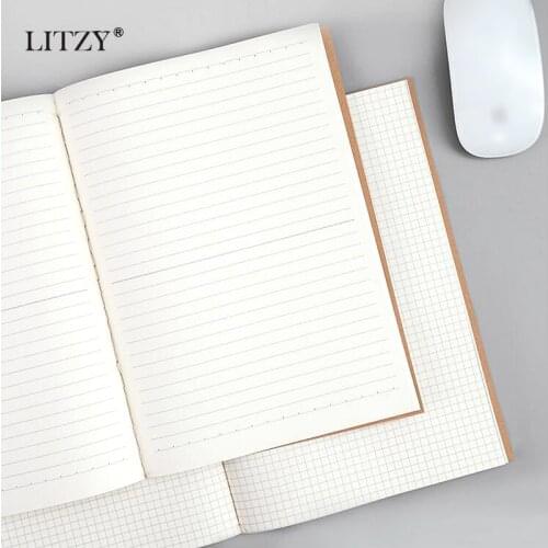 Notebook A5 B5 Journal Kraft Grid Horizontal Line Daily Weekly Planner Book Time Management Planner School Supplies Stationery