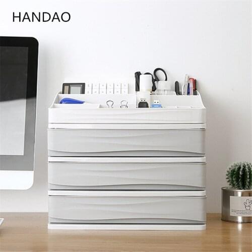Plastic Drawer Makeup Organizer Dressing Table Cosmetic Storage Box Container Nail Casket Holder Desktop Sundry Storage Case