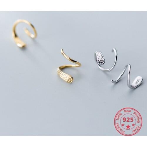 Korean Style Simple Popular Spiral Ear Circle 925 Sterling Silver Fashion Earrings Designer Jewelry Best Gift For Girlfriend