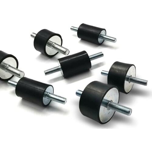 1pcs M6 M8 M10 M12 M16 rubber round cushion column machine anti-vibration mat VV type both ends shock absorber screw