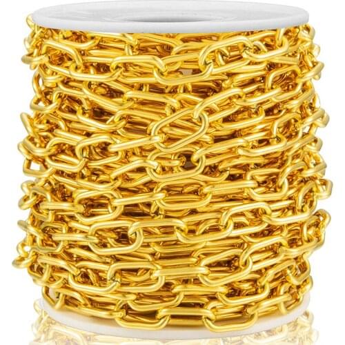 1 Meter Stainless Steel Rolo Cable Gold Bulk Chain For Jewelry Making Findings DIY Necklace Chains Materials Handmade Wholesale