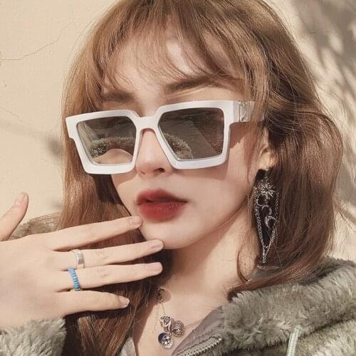 Ins Popular Fashion millionaire Square Women Sunglasses Candy Color Leopard Beige Eyewear Retro Men Sun Glasses Shades UV400