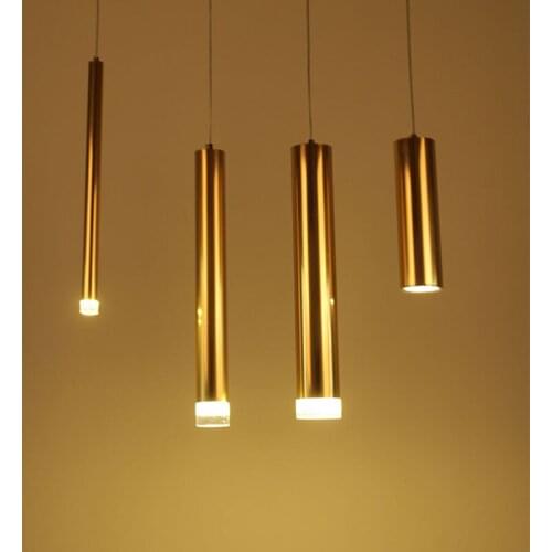 Nordic Modern Gold LED Pendant Lights bedroom dinning room kitchen Cylindrical pendant light home droplight fixture