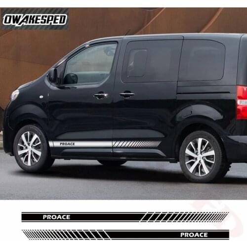 Car Styling Door Side Skirt Sticker For-Toyota Proace City Verso Auto Body Decor Vinyl Decals Sport Stripes Exterior Accessories