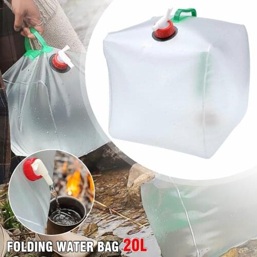 20L Water Bags Foldable Water Container Portable Bucket With Tap For Outdoor Camping Cooking Picnic Water Tank