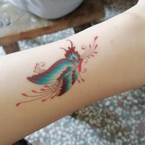 Waterproof Temporary Tattoo Stickers Blue Butterfly fake Tattoo Geometric Animal Flash Tattoo Hand Back Foot for Girl Women Men