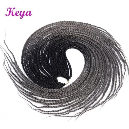 Crochet Box Braids 24 Inch Heat Resistant Fiber 24 Strands Synthetic Crochet Hair Extensions Ombre Pink Hair Blue Box Braids