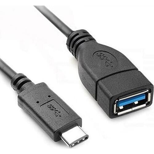 High quality black Straight Elbow 0.1M USB3.1 Type-C male to USB 3.0 female OTG data transfer Cable
