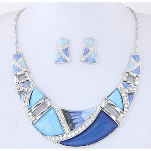 YADA Retro Ethnic Style Geometry Choker Necklace Earrings Sets For Women Jewelry Classic Big Necklaces Earring Set Gift ST210002