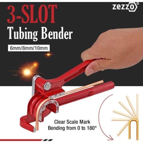 Zezzo® 3-slot Tubing Bender 3 in 1 Tubing Pipe Bender Tube Aluminum Copper Steel Fuel Brake Lines
