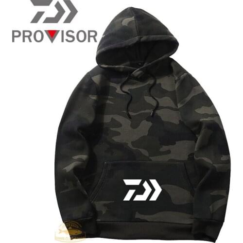 Winter DAIWA Fishing Clothes New Outdoor Mens Sports Camouflage Hooded Fishing Jacket Loose Leisure Fishing Jacket