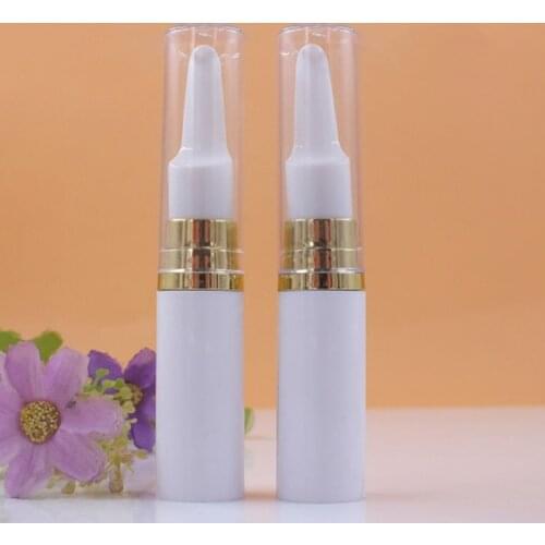 20pcs Airless Bottles Eye Cream Pen Bottle 5ml White Small Plastic Container Smear Massage Head Mini Gold Neck Sample Packaging