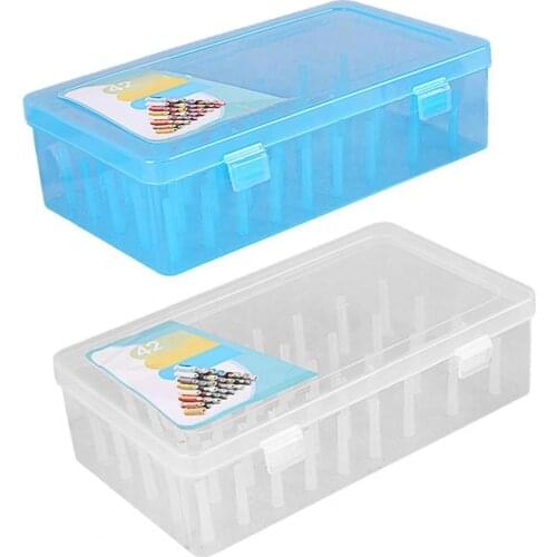 42 Spools Sewing Bobbins Thread Storage Box Craft Spools Storage Container Holder Organizing Case Knitting Needles Accessories