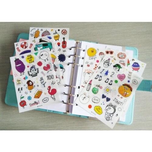 6pcs Cute Pompon Sticker Organizer Calendar Diary Book Planner for DIY Scrapbooking Decoration Diary Sticker papeleria