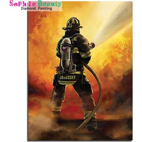 DIY 5D Diamond Painting Cross Stitch Fireman Needlework Accessories Full Diamond Mosaic Portrait Diamond Embroidery 211006