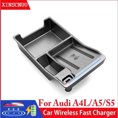 Car Accessories wireless mobile charger For Audi A4L/A5/S5 2017-2020 QI wireless Fast charging phone Car Charging Pad