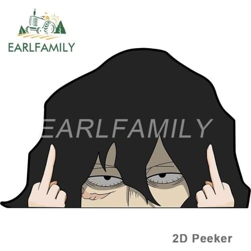 EARLFAMILY 13cm x 8.3cm for My Hero Academia Peek Car Stickers Anime Car Assessoires Decal Refrigerator Windshield Decoration